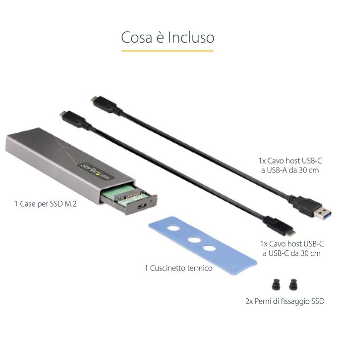 Startech.com Box Ssd M2 Nvme Adattatore Usb-C 10gbps a M.2 Nvme-Sata