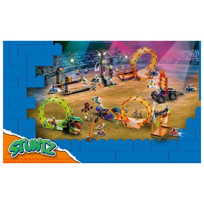 LEGO 60338 City Stuntz Giro della Morte dello Scimpanzé Set da Costruzione con Moto Carica e Vai Minifigure e Scimpanzé Meccanico colore Multicolore