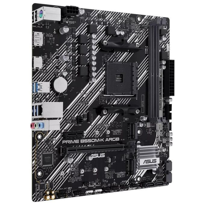 ASUS PRIME B550M-K ARGB Scheda Madre AMD B550 (Ryzen AM4) mATX Dual slot M.2 PCIe 4.0 Realtek 1Gb Ethernet