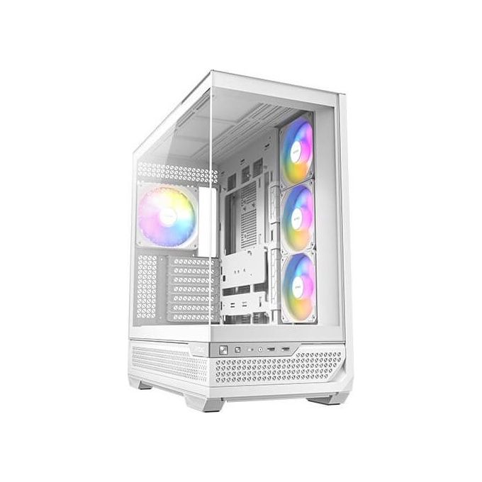 Antec C7 ARGB White Supporto GPU RTX 40 4 Ventole ARGB PWM da 120mm Incluse Raffreddamento Verticale Tipo C 10 Gbps