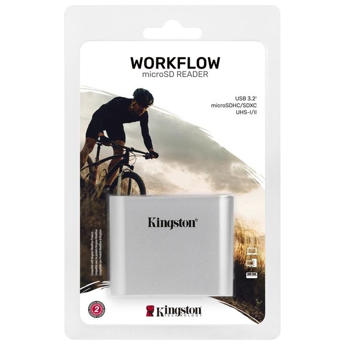 Kingston Technology Workflow MicroSD Reader Lettore di Schede Usb 3.2 Gen 1 Type-C Nero-Argento
