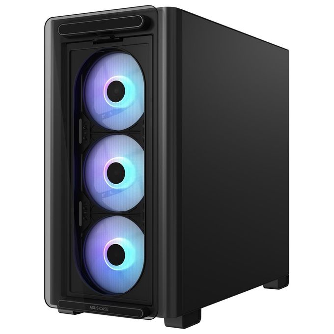 ASUS A23 PLUS TG ARGB BLACK Case Micro-ATX Supporto per Schede Madri con Connettori Nascosti Radiatori da 360 mm e Schede Grafiche da 380 mm 4 Ventole ARGB Preinstallate Nero