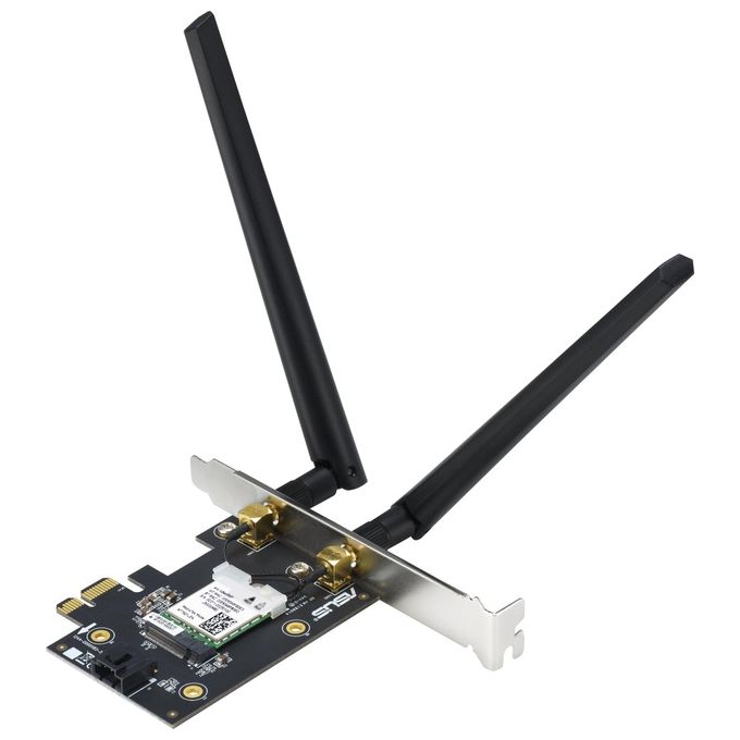 ASUS PCE-AX1800 Scheda di Rete Interna WiFi 6, 802.11 a-b-g-n-AC-AX, Bluetooth 5.2, Dual Band, 2 Antenne Esterne, Facile e Veloce Configurazione, Sicurezza di Rete WPA3, OFDMA e MU-Mimo, Nero