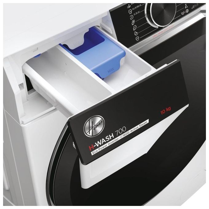 Hoover H-WASH 700 H7W 610MBC-S - Lavatrice a carica frontale 10 kg, 1600 rpm, Classe A, Motore Inverter, Programma Auto Care, (85x60x57 cm), Bianco