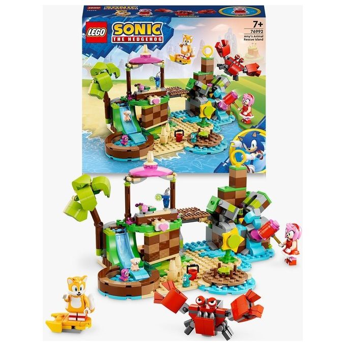 LEGO Sonic the Hedgehog 76992 L'Isola del Soccorso Animale di Amy, Giocattolo con 6 Personaggi, Regalo per Bambini dai 7 Anni