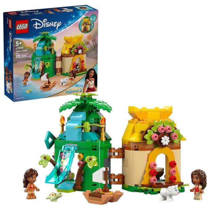 LEGO Set Disney Moana Divertimento sull'Isola di Vaiana 43260 Blocchi Creativi per Bambini e Appassionati di Costruzioni
