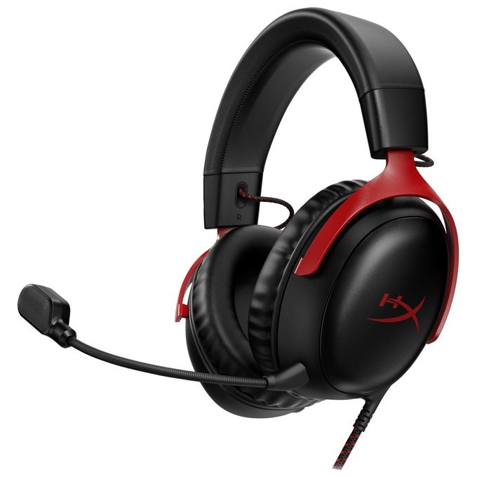 HP HyperX Cloud III Cuffie da Gaming Nero-Rosso