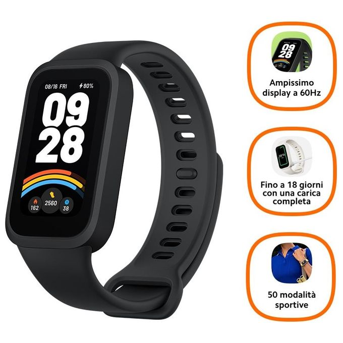Xiaomi Smart Band 9 Active 1.47'' Sport Salute Notifiche Black