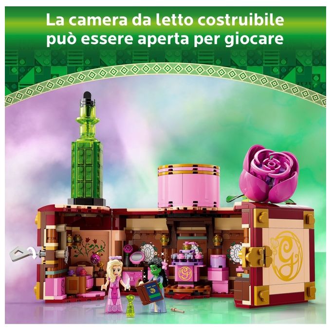 LEGO Wicked 75683 - Dormitorio di Glinda and Elphaba, Set da 740 pezzi con Minidoll Day and Night, Accessori, Valigetta Decorativa, Eta' 8+