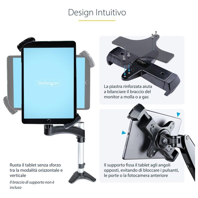 StarTech.com Tablet-vesa-adapter Supporto per Personal Communication Supporto Passivo Tablet-Umpc Nero