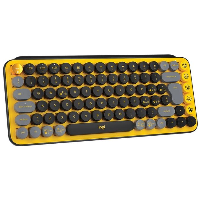 Logitech POP Keys Tastiera Meccanica Wireless con Tasti Emoji Personalizzabili Blast-Yellow