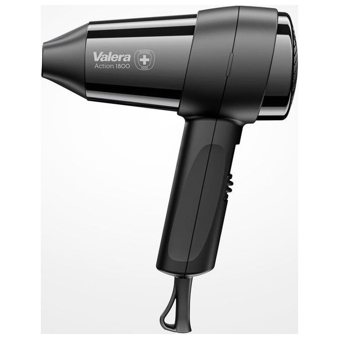 Valera Action 1800 Asciugacapelli Compatto e Potente 1800 Watt Nero