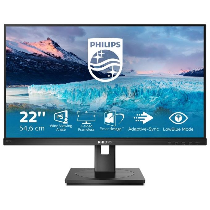 Philips Monitor 21.5'' LCD IPS S Line 222S1AE - 00 1920x1080 Full HD Tempo di Risposta 4 ms Nero