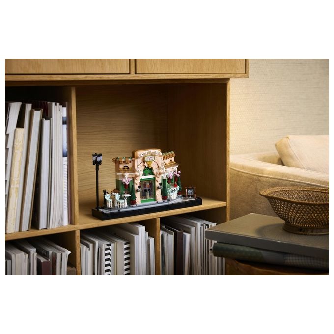 LEGO 10362 Icons Kit Modellismo Fai da Te per Adulti con Libreria Decorativa e Café Francese 1101 Pezzi colore Nero