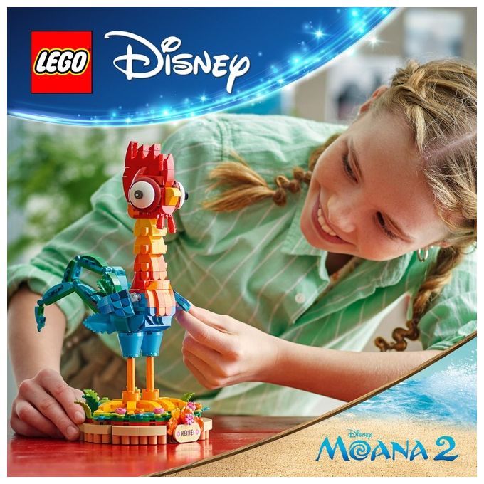 LEGO Heihei ǀ Disney dal Film Vaiana 2 Modello di Animale da Costruire con Parti Snodabili e Espositore Giochi per Bambini e Bambine da 9 Anni in su Idea Regalo di Compleanno da Collezione 43272