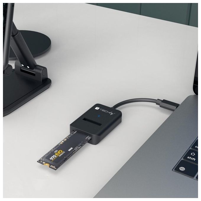 Techly Adattatore SSD da USB-C a NVMe-SATA M.2