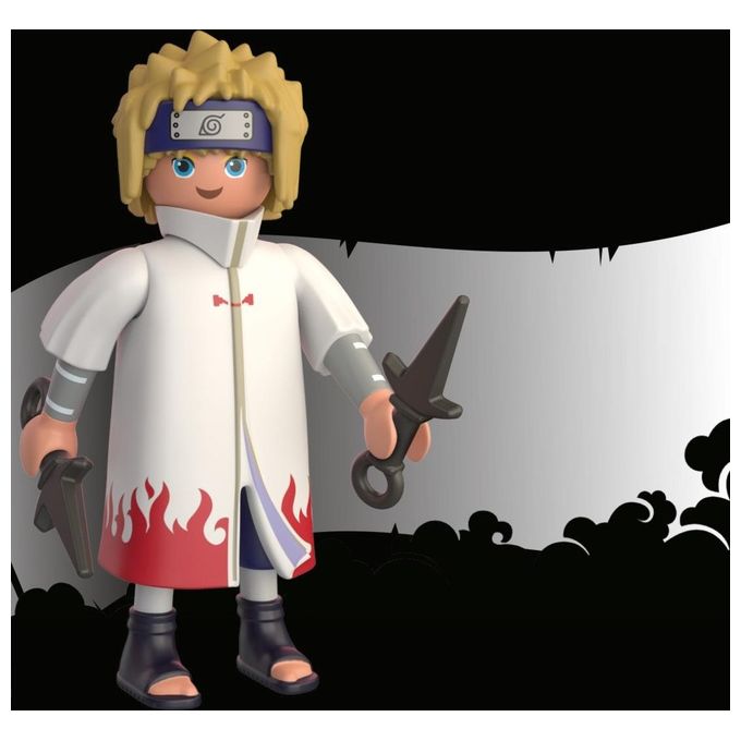 Playmobil Naruto Minato Tipico Cappotto Bianco e Rosso e Due Kunai