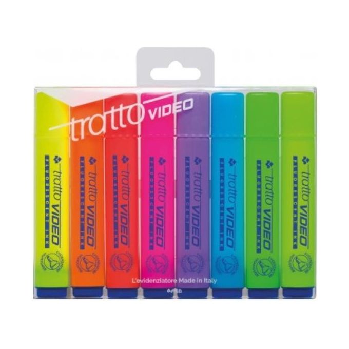 Tratto Confezione 8 Pezzi Video Arcobaleno Fluo
