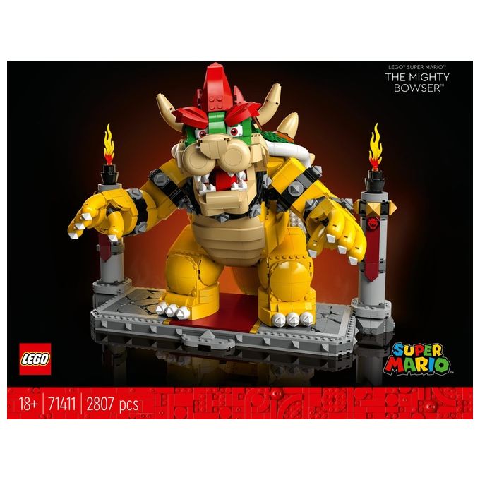 LEGO Super Mario 71411 Il Potente Bowser, Kit di Costruzioni per Adulti, Idee Regalo, Personaggio Snodabile 3D da Collezione