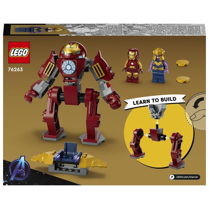 LEGO Marvel 76263 Iron Man Hulkbuster vs. Thanos, Gioco per Bambini 4+ Anni, Action Figure con Aereo Giocattolo e 2 Minifigure