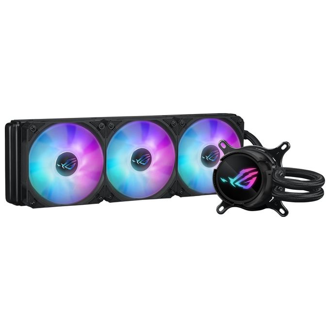 ASUS ROG Strix LC III 360 ARGB dissipatore di liquidi per CPU all-in-one con blocco dell'acqua ruotabile a 360° pompa Asetek V2 di 7a generazione ventole ARGB ROG Premium Aura Sync Nero