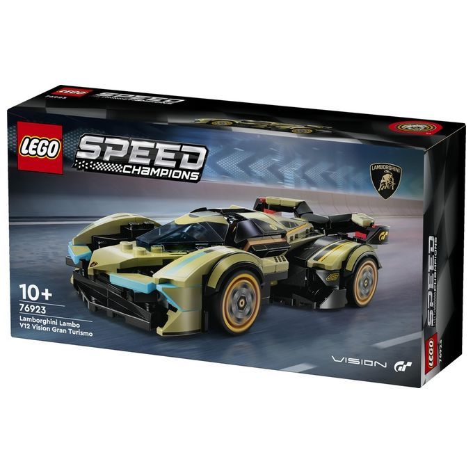 LEGO Speed Champions Super Car Lamborghini Lambo V12 Vision GT Macchina Giocattolo per Bambini da 10 Anni Modellino di Auto da Costruire con Minifigure del Pilota Idea Regalo da Collezione 76923