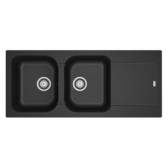Franke Lavello in Tectonite KID 621-116 3 1-2 WWK Gocciolatoio reversibile 2 Vasche Nero 143.0653.590
