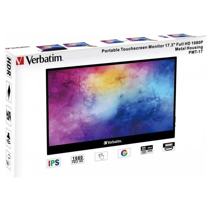Verbatim Pmt-17 Monitor Portatile Touch 17.3'' Full Hd