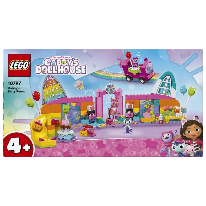 LEGO 10797 La Stanza della Festa di Gabby Set di Costruzione con 4 Personaggi e 252 Pezzi colore Multicolore