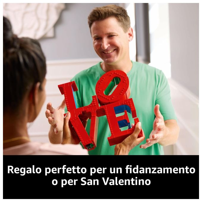 LEGO Art LOVE, Modellino da Costruire Iconica Scultura Pop di Robert Indiana, Hobby Creativo per Adulti, KIT_ Modellismo da Collezione, Idea Regalo Donna, Uomo, Fidanzamento e Anniversario 31214