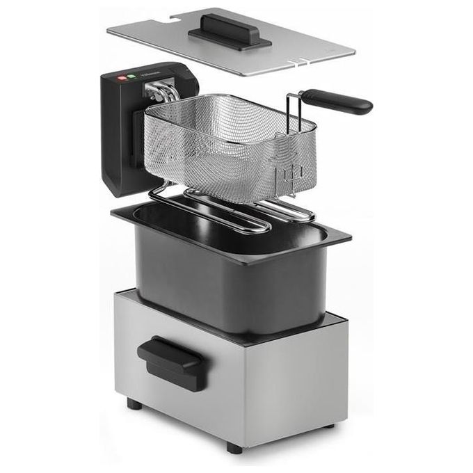 Tristar Friggitrice FR-9334 XL Acciaio Inossidabile Nero Cestello Amovibile Capacita' Elevata Controllo Temperatura 3 Litri