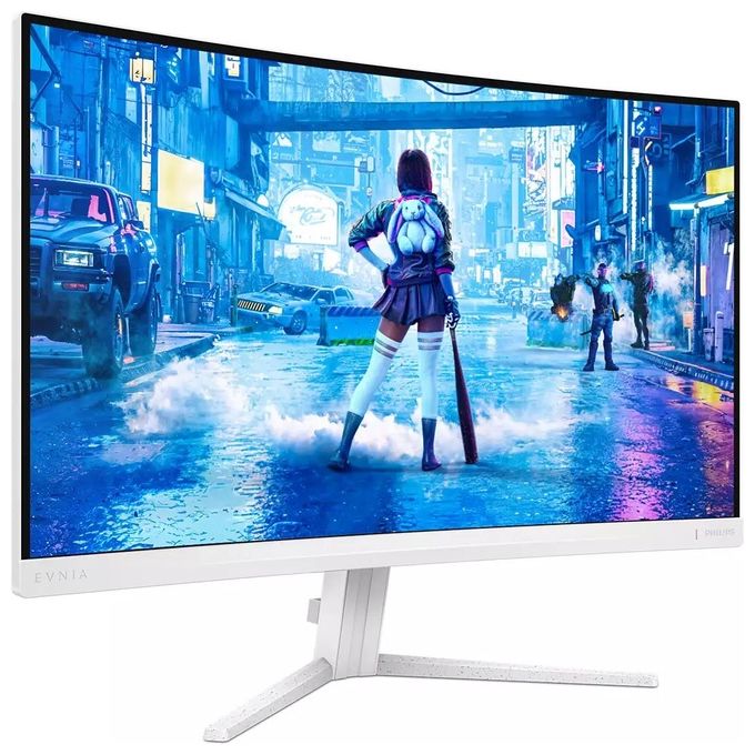 Philips Evnia 27M2C5201L Monitor gaming curvo FHD da 27 pollici 180 Hz 1 ms GtG FreeSync Prem. (1920x1080 2x HDMI 2.0 1x DP 1.4) bianco