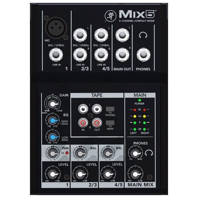 Mackie Old e Audio MIX5 Mixer Compatto 5 Canali