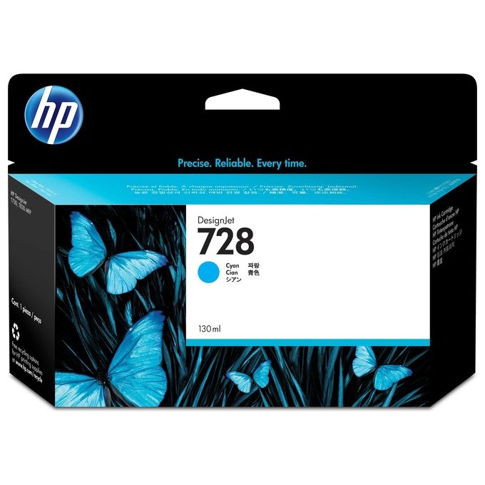 HP F9J67A DesignJet 728 Cartuccia Inkjet 130 ml compatibile T730 T830 colore Ciano