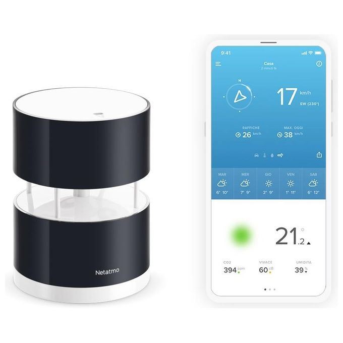 Netatmo NWA01-WW Wind Gauge - Anemometro Intelligente per Stazione Meteo Netatmo