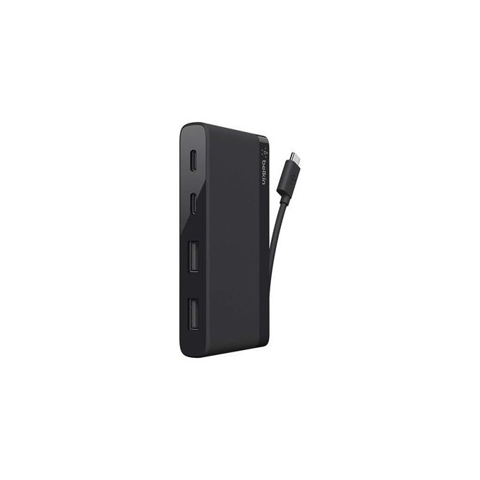 Belkin Travel Hub Usb-C 4-Porte Nero per una connettivita' ottimale in movimento