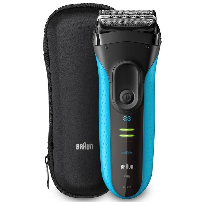 Braun Series 3 ProSkin 3045s Rasoio Elettrico Wet and Dry Trimmer Nero-Blu