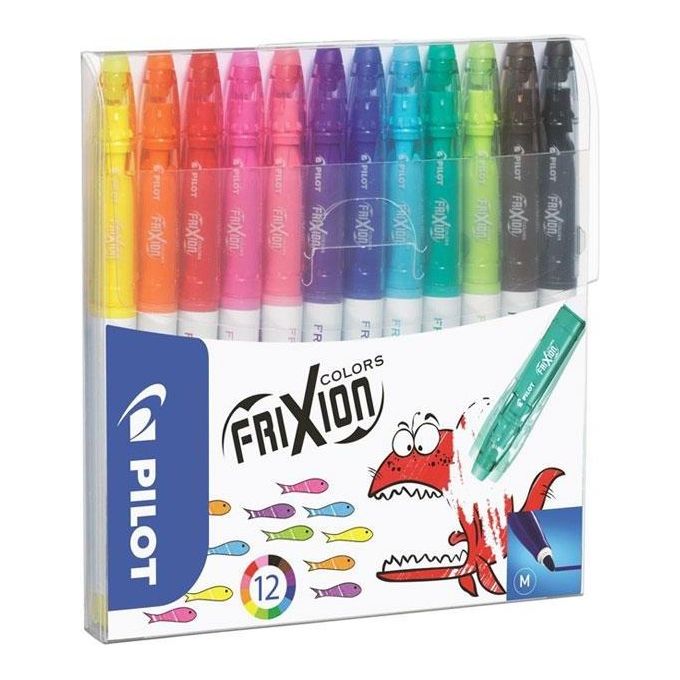 Pilot Confezione 12 Pennarelli Frixion Colors Cancellabili Punta Media Assortiti