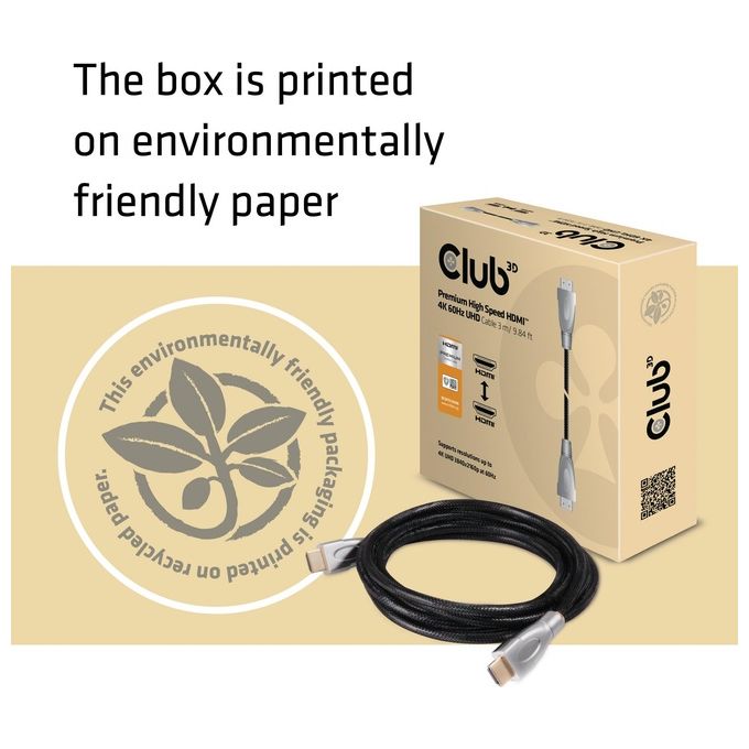 Club3d cavo hdmi to hdmi 2.0 3mt m-m