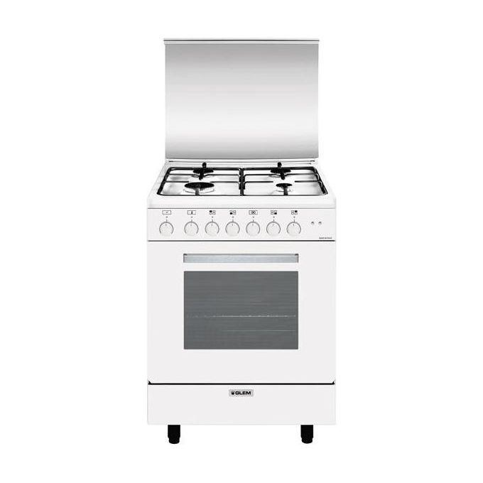Glem Gas A654MX6 Cucina 60cm 4 Fuochi Forno Multifunzione 6 A Bianco Alpha - Yeppon