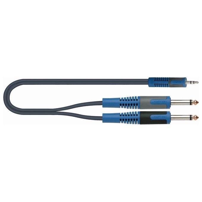 Quiklok RKSA-140-5 Cavo audio da 2 jack mono da 6,3 mm a 1 jack mono da 3,5 mm, 5 m