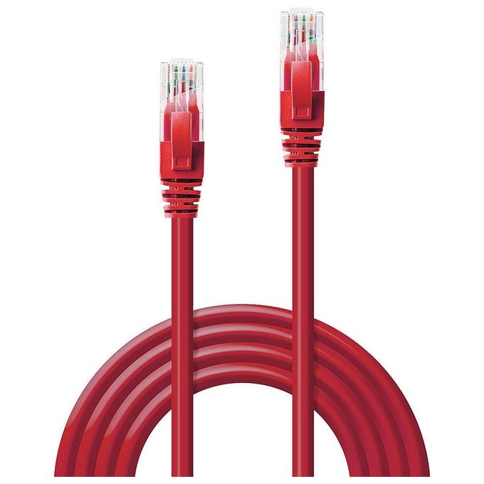 Lindy RJ-45-RJ-45 Cat6 1mt Cavo di Rete U-UTP Rosso