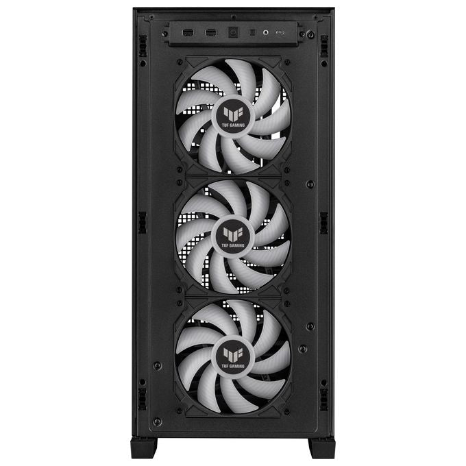 ASUS TUF GAMING GT302 TG ARGB Black Case Gaming E-ATX Mid Tower Pannelli Laterali intercambiabili Mesh Vetro Temperato 4 ventole ARGB preinstallate da 140 x 28 mm Nero