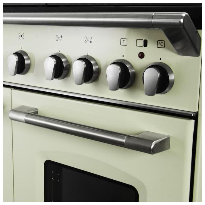 De Longhi MEM 965T BA ED Linea MasterCook Cucina a Gas Libera Installazione Doppio Forno elettrico 5 Fuochi Griglie in Ghisa Classe energetica A-B Bruciatore Tripla Corona Programmatore Elettronico 8 Funzioni 90 cm Crema
