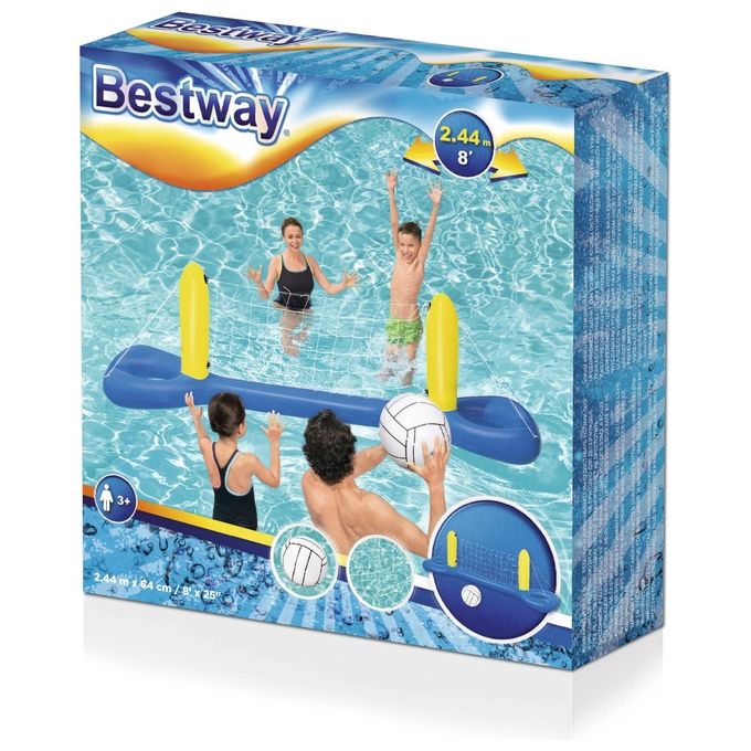 Bestway Rete da Pallavolo Galleggiante Blu e Giallo