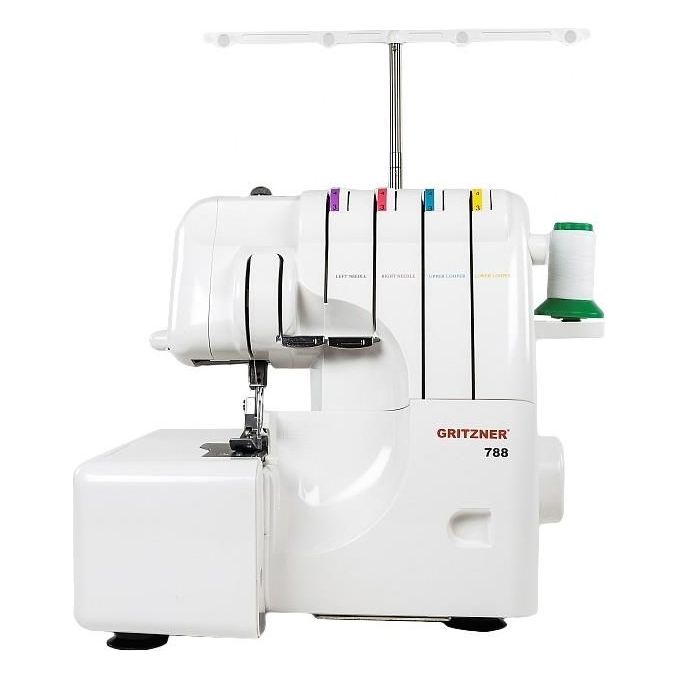 [ComeNuovo] Gritzner 788 Serie Overlock Macchina da Cucire Overlock 2-3-4 Fili Trasporto Differenziale Braccio Libero 1300 punti-min colore Bianco