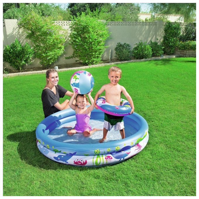 Bestway Set Piscina Gonfiabile Mare Blu 147X25 Cm 51120B