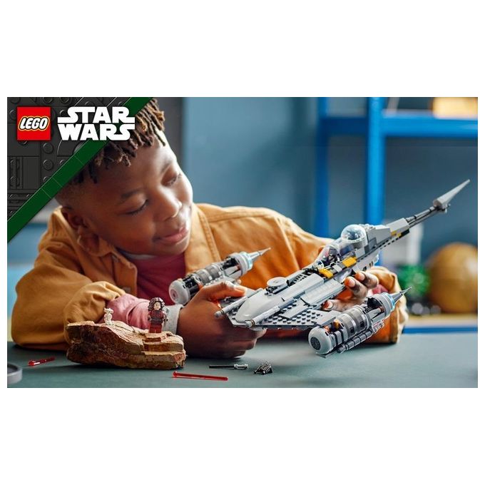 LEGO Star Wars 75325 Starfighter N-1 del Mandaloriano, Personaggi Peli Motto, Droide BD e Baby Yoda, Giocattolo Costruibile