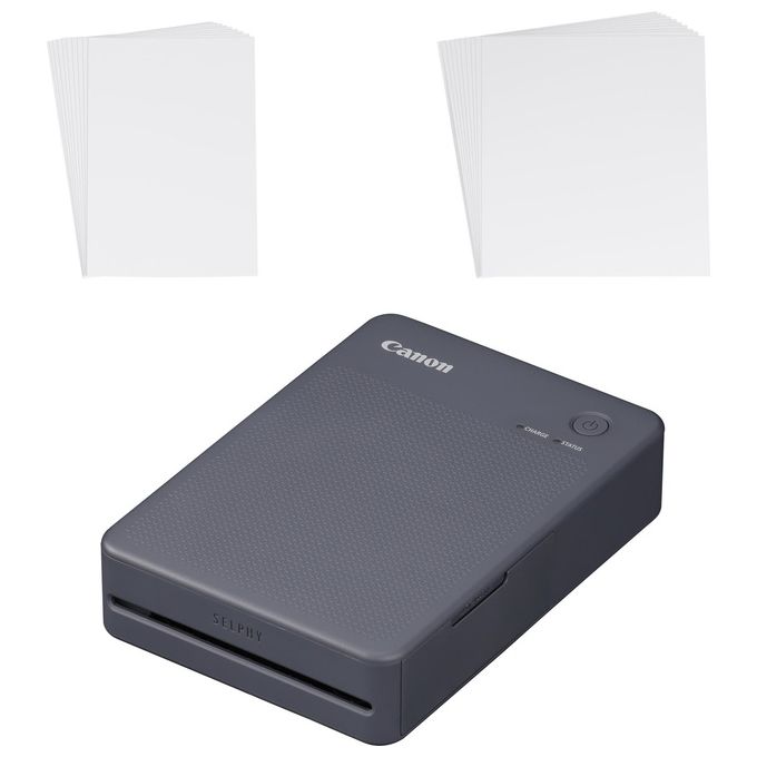 Canon Stampante portatile SELPHY QX20: per la stampa Wi-Fi direttamente dal tuo dispositivo smart. Stampa a sublimazione 2 formati di stampe con adesivo rimovibile e ricarica USB-C - Nero