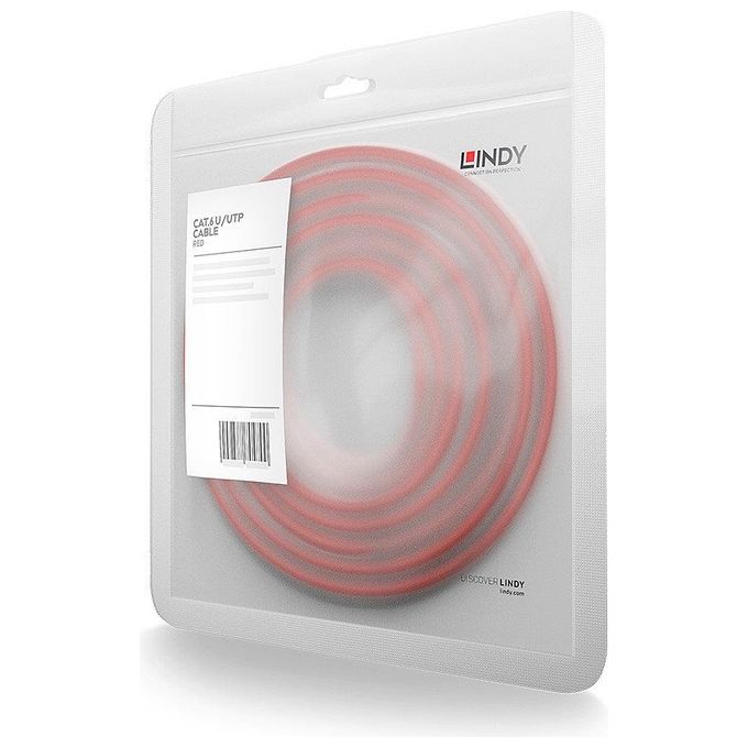 Lindy RJ-45 Cavo di Rete Cat6 U-UTP 0,5mt Rosso